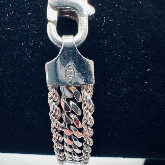 Vintage Italian Sterling Silver Bracelet | 11g Rope & Curb Chain 925 - Picture 14 of 16